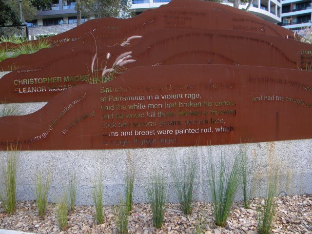 Koori signage near the Parramatta public wharf